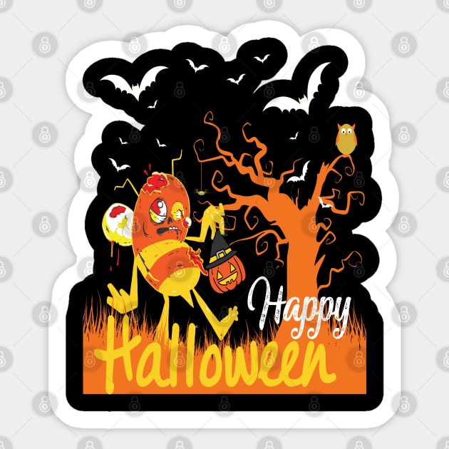 happy halloween monster bee Sticker by Lin-Eve